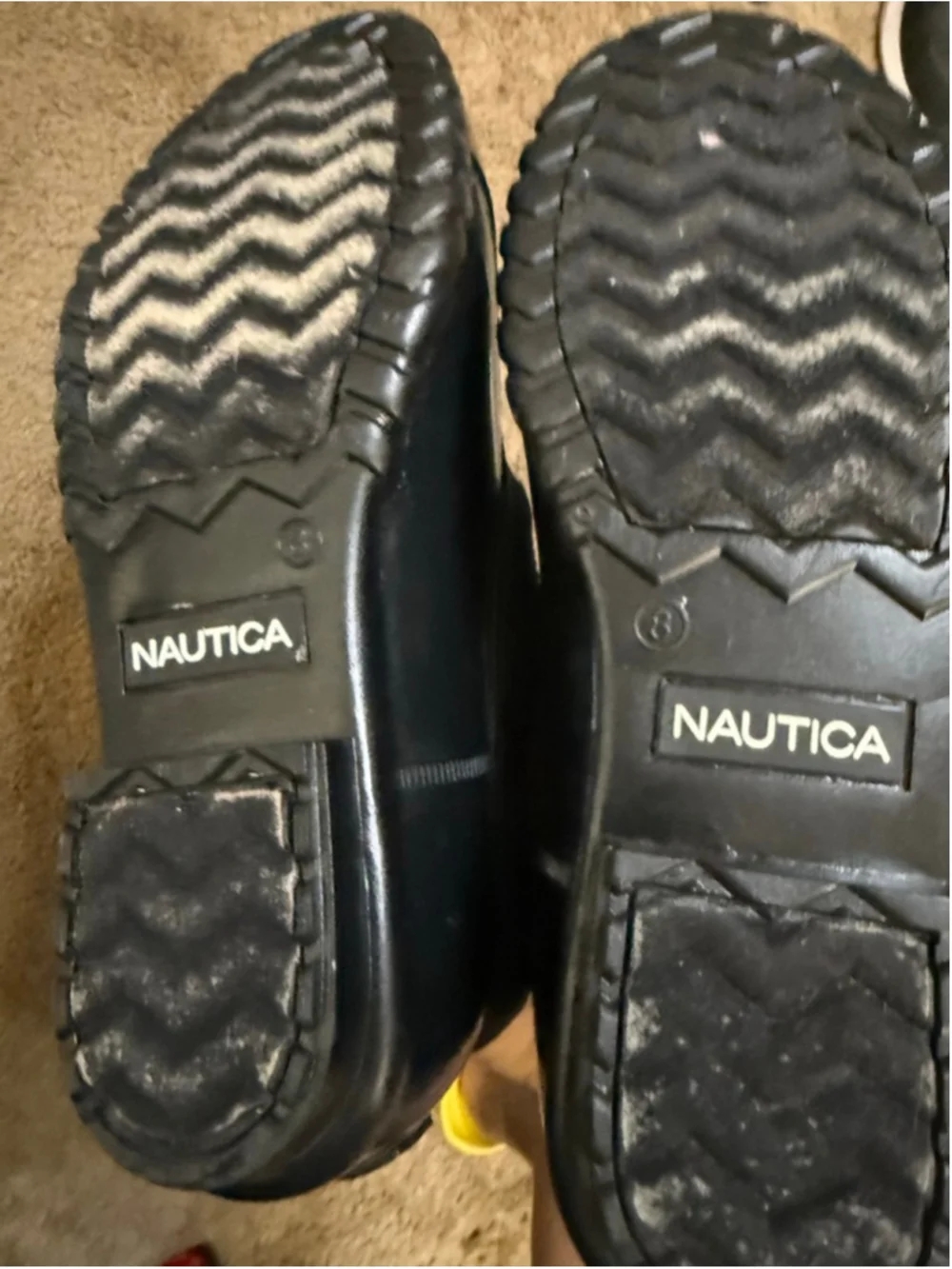 Women's Nautica Black Wooley Quilted Duck Boots Size 8